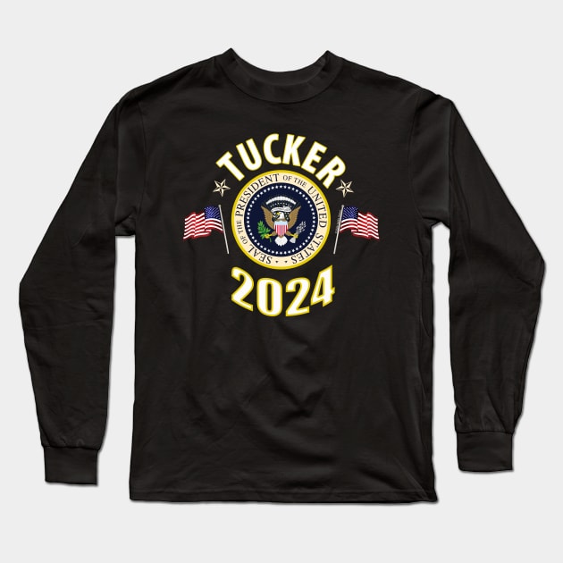 Tucker for President 2024 Long Sleeve T-Shirt by Dibble Dabble Designs
